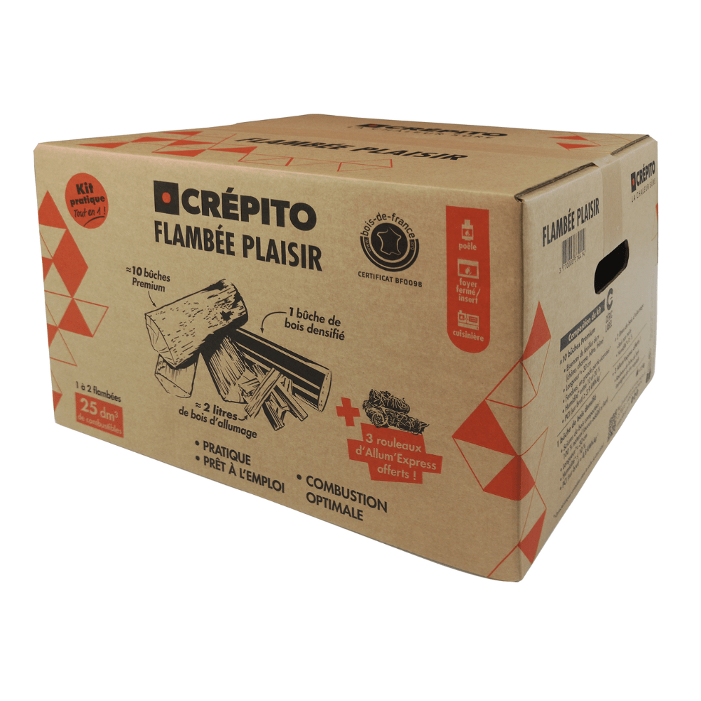 Gebrauchsfertiges Brennholz-Set Flambée Plaisir Premium-Holz