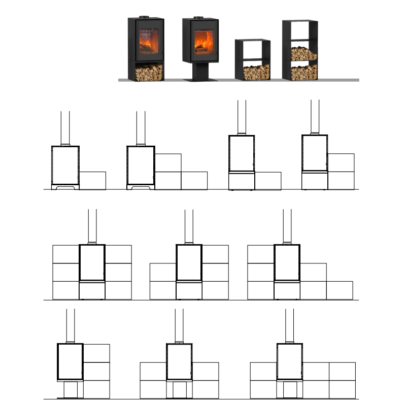 Domino-Holzofen mit Holzlager und 3-Ebenen-Modul – 8,5 kW — Foto 8